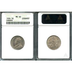 1924 5¢ ANCAS Choice Mint State-62.