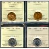 Image 1 : 1942 5¢ Tombac, 1943 Tombac, 1944 & 1945 ICCS Choice Mint State-64.  Lot of 4 coins.