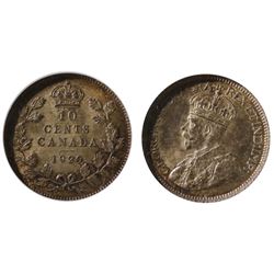 1929 10¢ ANACS Choice Mint State-64.  Gold tints with mild lustre.