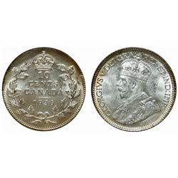 1936 10¢ ICCS Choice Mint State-63.  Lustrous white with golden rim tones.