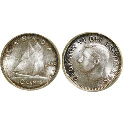 1950 10¢ CCCS/ICCS Gem Mint State-65.  Gem lustrous fields with rim toning.
