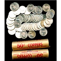 1958 10¢, 1964 1¢ & 1967 1¢ MS/BU Rolls.
