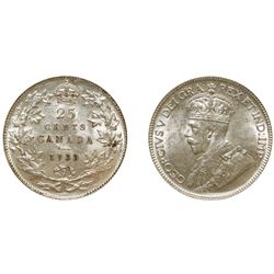 1933 25¢ ICCS Mint State-60.  Full white and lustrous.