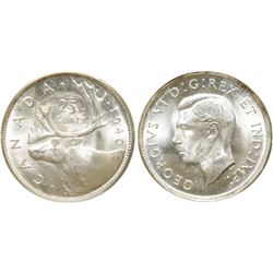 1940 25¢ CCCS/ICCS Gem Mint State-65.  Lustrous white with frost finish.  Designated Double 40.