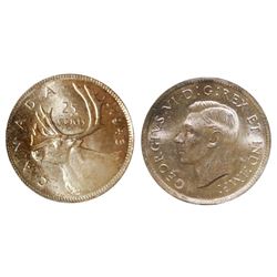 1943 25¢ ICCS Gem Mint State-65.  Gem sunset tones over razor sharp lustrous fields.