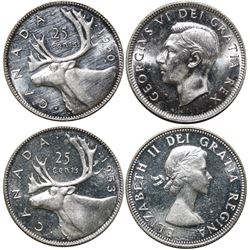 1950 25¢, 1953 NSF, 1956 50¢ & 1959. Lot of 4 lustrous UNC coins.