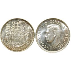 1947 50¢ CR7 CCCS/ICCS Choice Mint State-63.  Lustrous white.