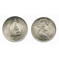 1967 50¢ ICCS Choice Mint State-64.  Lustrous white.   From the G. Keller Collection