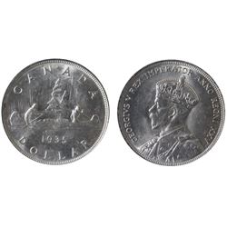 1935 $1 ICCS Choice Mint State-64.  Lustrous full white.