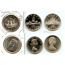 1949 $1, 1966 LgBds UNC & 1959 PL.  Lot of 3 coins.