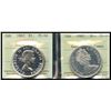 Image 1 : 1963 $1 & 1965 SmBds Blt ICCS PL66.  Lot of 2 coins Heavy Cameo and Cameo designations.