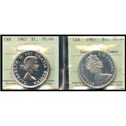 1964 $1 & 1965 LgBds Blt ICCS PL66.  Lot of 2 coins.