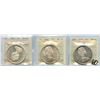 Image 1 : 1965 $1 LgBds Blt, 1966 & 1967 ICCS Choice Mint State-64.  Lot of 3 coins with 1965 designated Cameo