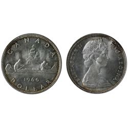 1966 $1 ICCS Gem Mint State-65.  Sharp white details.