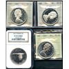 Image 1 : 1967 $1 SP66(2), PL66 all ICCS & NGC PL65 Cameo.  Lot of 4 coins.