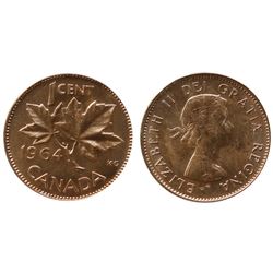 Error; 1964 1¢ Doubling on Obverse Legend CCCS MS-62 Red