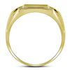 Image 2 : 1/3 CTW Mens Round Diamond Square Cluster Ring 10kt Yellow Gold - REF-30K3R
