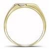 Image 2 : 1/8 CTW Mens Round Diamond Wedding Ring 10kt Two-tone Gold - REF-18H3W