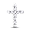 Image 1 : 1/4 CTW Round Diamond Religious Cross Pendant 14kt White Gold - REF-18M3A