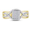 Image 2 : 1/4 CTW Round Diamond Rectangle Twist Cluster Ring 10kt Yellow Gold - REF-20M3A