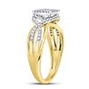 Image 3 : 1/4 CTW Round Diamond Rectangle Twist Cluster Ring 10kt Yellow Gold - REF-20M3A