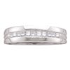 Image 1 : 1/2 CTW Mens Princess Channel-set Diamond Single Row Wedding Ring 14kt White Gold - REF-54F3M