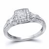 1/2 CTW Round Diamond Solitaire Bridal Wedding Engagement Ring 14kt White Gold - REF-51T3K