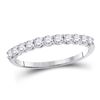 1/2 CTW Round Diamond Classic Anniversary Ring 14kt White Gold - REF-34F8M