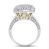 Image 3 : 1 & 3/8 CTW Round Diamond Right Hand Cluster Ring 14kt Two-tone Gold - REF-101T9K