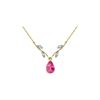 Genuine 1.52 ctw Pink Topaz & Diamond Necklace 14KT Yellow Gold - REF-31R2P