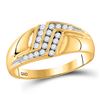 Image 1 : 1/4 CTW Mens Round Diamond Triple Row Polished Ring 10kt Yellow Gold - REF-27X5T