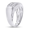 Image 3 : 1 CTW Mens Round Diamond Double Row Ring 14kt White Gold - REF-81K3R