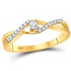 Image 1 : 1/6 CTW Princess Diamond Solitaire Promise Bridal Ring 10kt Yellow Gold - REF-16R8H