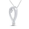 Image 2 : 1/6 CTW Round Diamond Heart Pendant 10kt White Gold - REF-9K6R