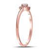 Image 3 : 1/5 CTW Round Diamond Solitaire Stackable Ring 10kt Rose Gold - REF-24F3M