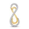 Image 1 : 1/10 CTW Round Diamond Vertical Double Infinity Pendant 10kt Yellow Gold - REF-9T6K