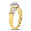 Image 3 : 1/3 CTW Round Diamond Bridal Wedding Engagement Ring 10kt Yellow Gold - REF-35K9R