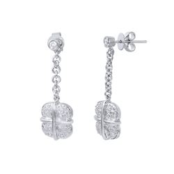 0.50 CTW Diamond Earrings 14K White Gold - REF-55X3R