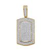 Image 1 : 7/8 CTW Mens Round Diamond Framed Dog Tag Cluster Charm Pendant 10kt Yellow Gold - REF-58A8N