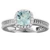 Image 1 : 1.32 CTW Aquamarine & Diamond Ring 14K White Gold - REF-48X8M