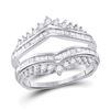 Image 1 : 3/4 CTW Round Diamond Wedding Wrap Ring 14kt White Gold - REF-71K9R