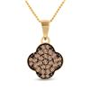Image 1 : 1/4 CTW Round Brown Diamond Cluster Pendant 10kt Yellow Gold - REF-8F4M