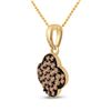 Image 2 : 1/4 CTW Round Brown Diamond Cluster Pendant 10kt Yellow Gold - REF-8F4M