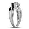 Image 2 : 1/4 CTW Round Black Color Enhanced Diamond Infinity Weave Ring 10kt White Gold - REF-21Y5X