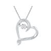Image 1 : 1/20 CTW Moving Twinkle Round Diamond Heart Pendant 10kt White Gold - REF-18W3F