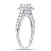 Image 3 : 1 CTW Princess Diamond Solitaire Bridal Wedding Engagement Ring 14kt White Gold - REF-101K9R