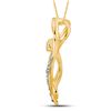 Image 2 : 1/20 CTW Round Diamond Heart Pendant 10kt Yellow Gold - REF-7X8T