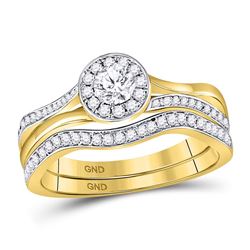 1/2 CTW Round Diamond Bridal Wedding Engagement Ring 14kt Yellow Gold - REF-77Y9X