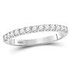 Image 1 : 1/3 CTW Round Diamond Single Row Machine-set Wedding Ring 14kt White Gold - REF-27Y5X
