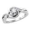 Image 1 : 1/2 CTW Round Diamond Solitaire Bridal Wedding Engagement Ring 14kt White Gold - REF-57K3R